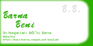 barna beni business card